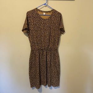 Cheetah print tee shirt dress